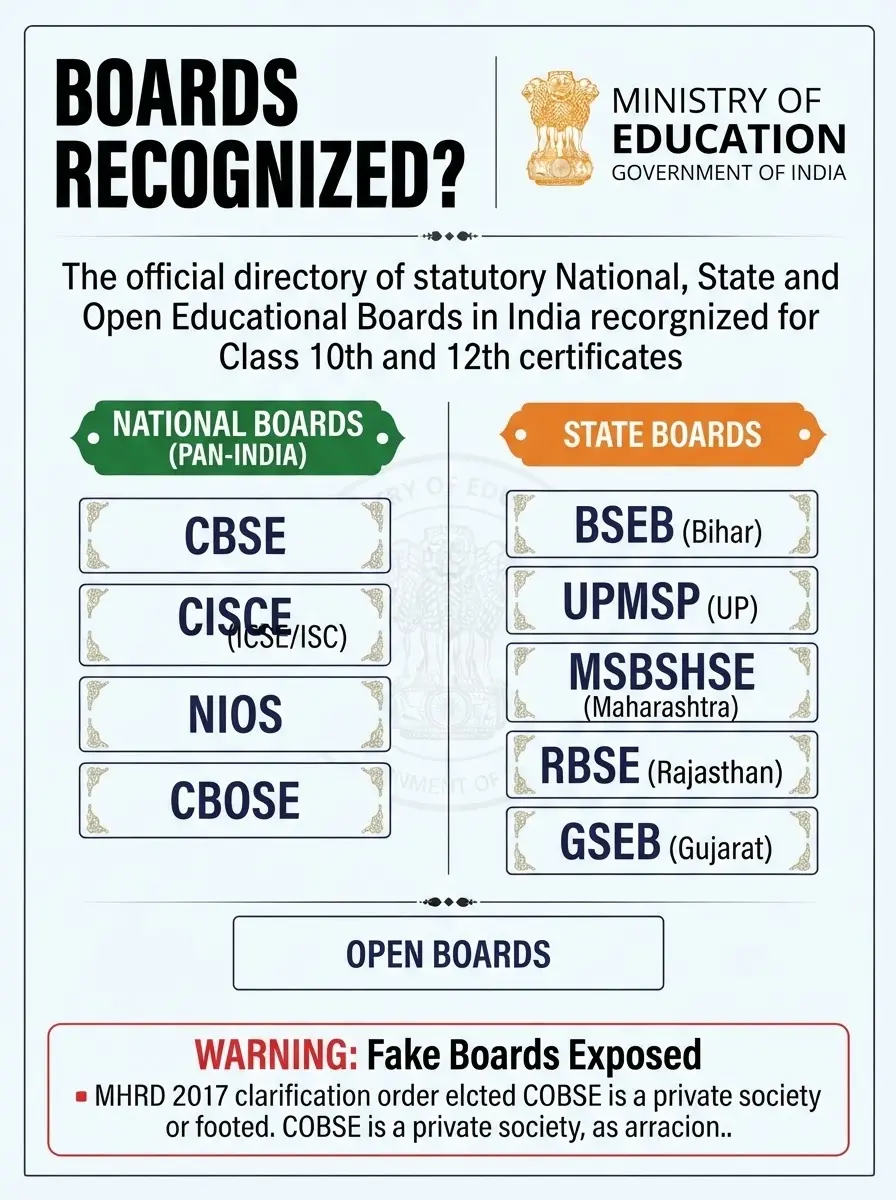 Recognized Educational Boards in India